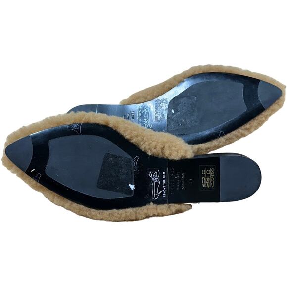 Jenni Kayne NWOB Shearling Mule Natural Color Flats Size 39 (US 9) Padded Insole - Picture 7 of 8